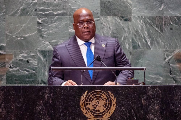 
President Félix-Antoine Tshisekedi Tshilombo of the Democratic Republic of the Congo addresses the general debate of the UN General Assembly’s 76th session. — courtesy UN Photo/Cia Pak