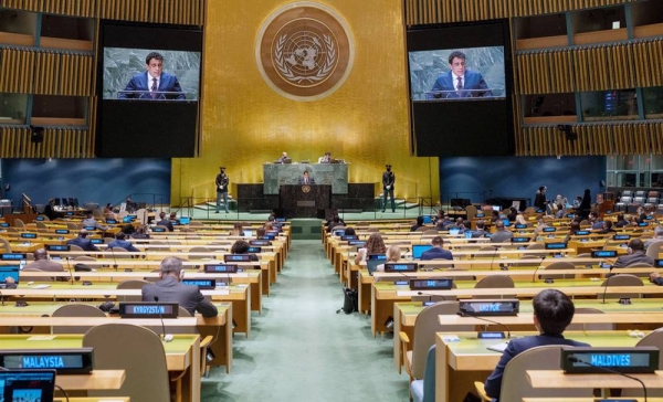 President Mohamed Younis Menfi of the Presidency Council of the Government of National Unity, State of Libya, addresses the general debate of the UN General Assembly’s 76th session. — courtesy UN Photo/Cia Pak