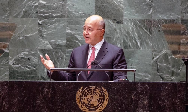 President Barham Salih of Iraq addresses the general debate of the UN General Assembly’s 76th session. — courtesy UN Photo/Cia Pak