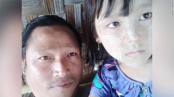 Soe Htay, left, and his daughter Su Htet Waing.