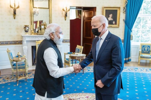 US President Joe Biden welcomes India Prime Minister NArendra Modi for bilateral talks at the White House on Friday.