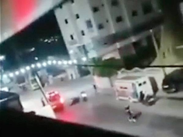 Videograb of a Palestinian victim being rushed to the hospital in Jenin after being shot by the Israeli police.