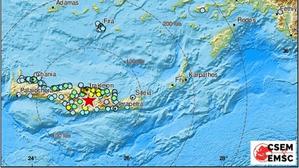 Crete rocked by multiple earthquakes