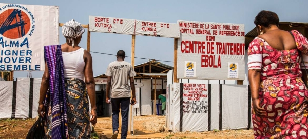 File photo shows people visit family members at an Ebola treatment center in the Democratic Republic of the Congo. — courtesy World Bank/Vincent Tremeau