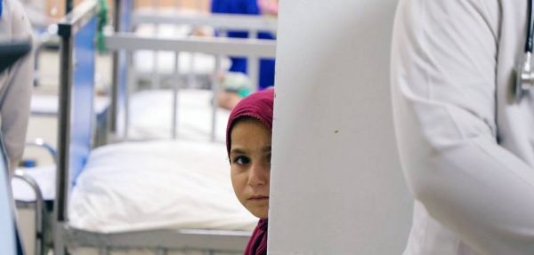 A child at the Indira Gandhi Children's Hospital in Kabul, Afghanistan. — courtesy UNICEF/Sayed Bidel