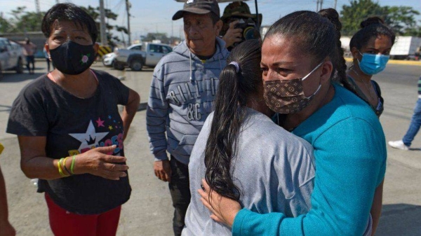 Relatives have gathered outside the prison seeking information about their loved ones.