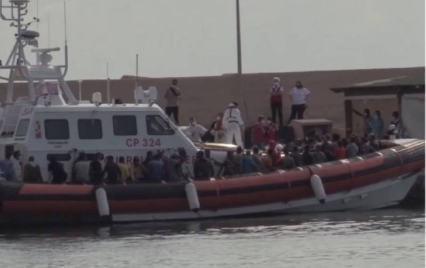 At least 18 small ships bearing more than 600 people in total arrived on Lampedusa, a small island south of Sicily.