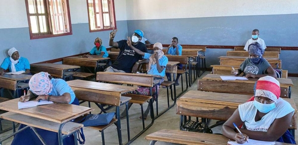 Young women study at a school in the conflict-affected region of Cabo Delgado in Mozambique. — courtesy UNICEF/Daniel Timme