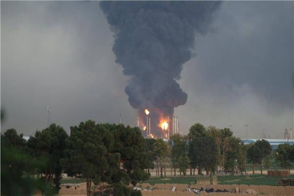 A huge fire broke out on Monday at a fuel storage tank of an oil facility in southern Lebanon. - Courtesy photo.