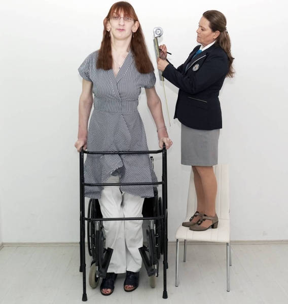 Rumeysa Gelgi is the tallest woman living standing at 215.16cm (7ft 0.7in).