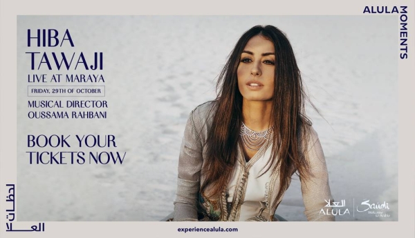The Lebanese star will perform live at Maraya on Friday, 29 of Oct. 29