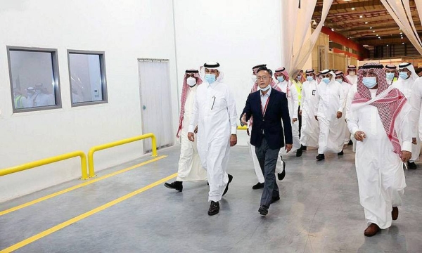 Minister of Transport and Logistic Services and Chairman of the Board of Directors of the General Authority of Civil Aviation (GACA) Eng. Saleh Bin Nasser Al-Jasser on an inspection tour of the model cargo village at King Fahd International Airport in Dammam.