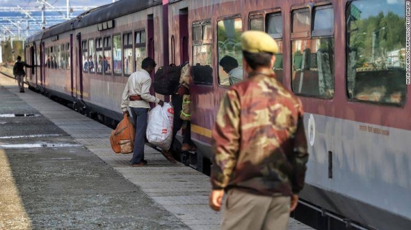 One of the migrant workers said police picked him up, along with others, from rented accommodation on Sunday night and moved them to a protected area.