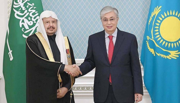 Kazakhstan's President Kassym-Jomart Tokayev received Tuesday in Nur-Sultan, Kazakhstan, the Kingdom’s Speaker of the Shoura Council Sheikh Dr. Abdullah Bin Mohammed Bin Ibrahim Al-Sheikh.