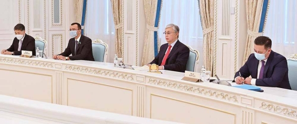Kazakhstan's President Kassym-Jomart Tokayev received Tuesday in Nur-Sultan, Kazakhstan, the Kingdom’s Speaker of the Shoura Council Sheikh Dr. Abdullah Bin Mohammed Bin Ibrahim Al-Sheikh.