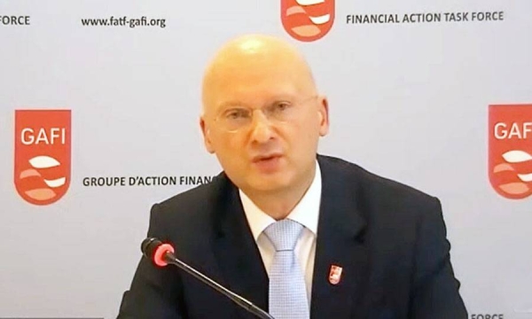 A videograb of FATF President Dr. Marcus Pleyer.