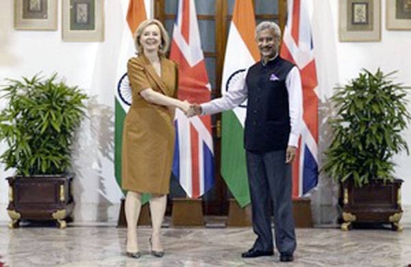 Indian External Affairs Minister Dr. S. Jaishankar and British Foreign Secretary Elizabeth Truss meet in New Delhi on Friday.