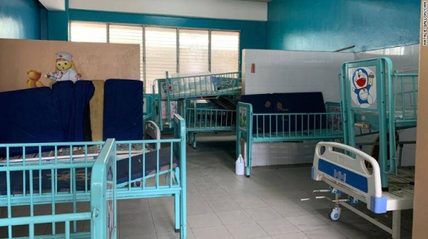 Hospital Universitaire de la Paix in Port-au-Prince runs primarily on generators, which in turn run on gasoline.