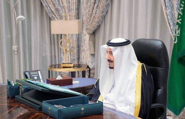 Custodian of the Two Holy Mosques King Salman chairs the Cabinet's virtual session in NEOM on Tuesday.