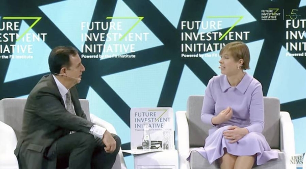 Former President of Estonia Kersti Kaljulaid participating in the fifth edition of the Future Investment Initiative (FII) in Riyadh on Wednesday.