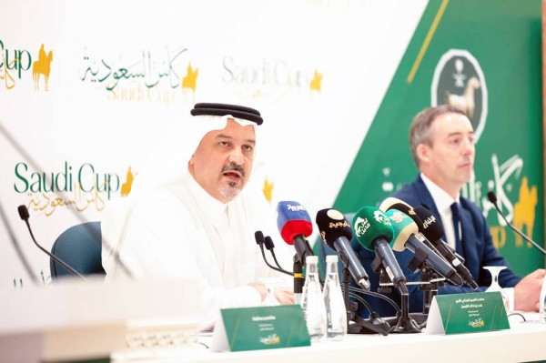Prince Bandar Bin Khalid Al Faisal, chairman of the Jockey Club of Saudi Arabia, announces that total prize money for the two-day Saudi Cup meeting on Friday and Saturday Feb. 25-26, 2022, will increase to $35.1 million, making it the most valuable fixture in global racing.