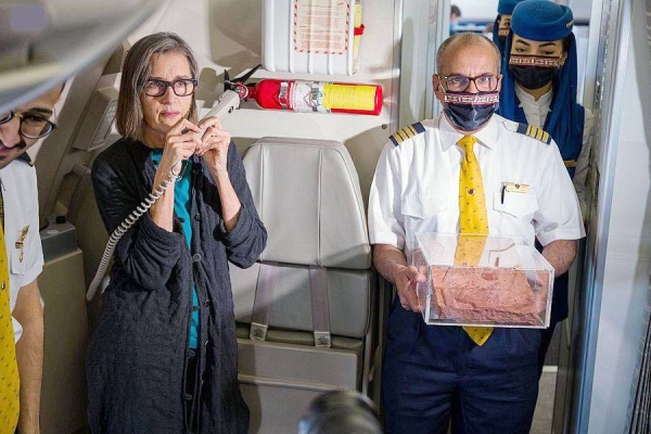 The world’s first “Museum in the Sky” is a joint collaboration between AlUla and Saudi Arabian Airlines, to highlight the significance of AlUla as a living museum, with only a small fraction of archaeological sites identified currently being investigated.