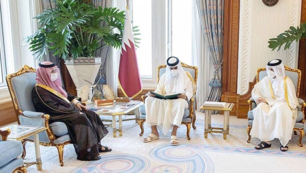Sheikh Tamim Bin Hamad Al Thani, Emir of the State of Qatar, received at the Amiri Diwan here Monday Prince Mansour Bin Khalid Bin Farhan, Saudi Arabia’s Ambassador to Qatar.