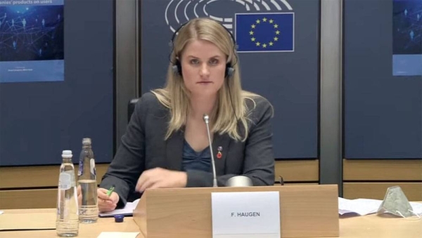 Frances Haugen, the Facebook whistleblower who exposed the company's alleged inaction to fight misinformation and hate speech, urges European lawmakers to seize a 