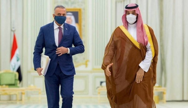 File Picture of Crown Prince Muhammad Bin Salman and Iraq's PM in Riyadh. 