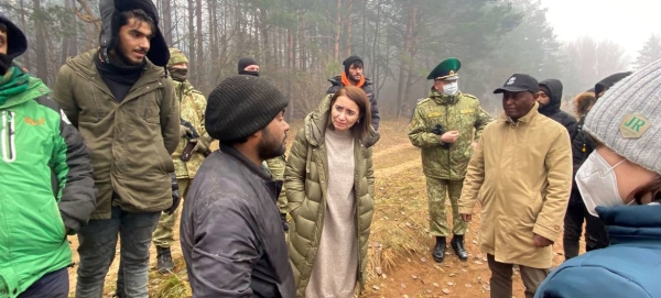 Migrants stranded in harsh conditions on the Belarus-Poland border.