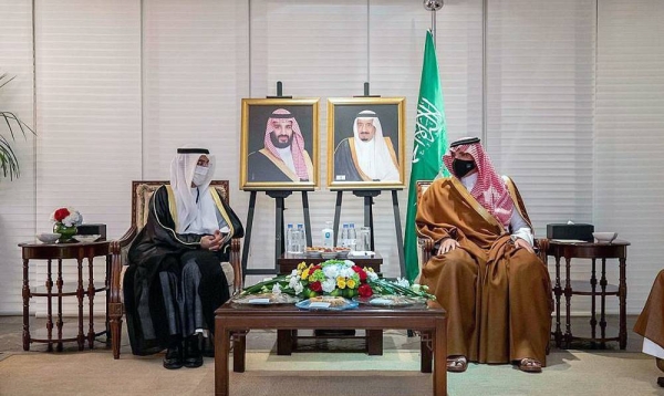 Minister of Interior Prince Abdulaziz Bin Saud Bin Naif met in Manama Saturday with Secretary General of the Gulf Cooperation Council (GCC) for Arab States, Dr. Nayef Falah Mubarak Al-Hajraf.