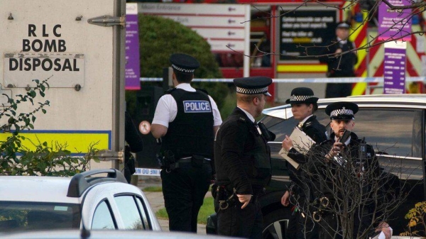 Pictures of a burning car outside the hospital have been widely shared on social media.