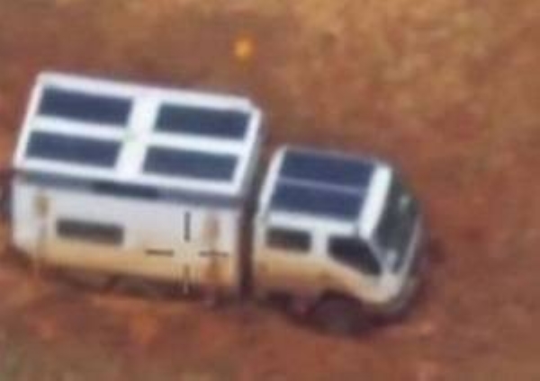 The campervan that got bogged in the Simpson Desert during rain.