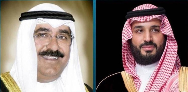 Crown Prince, Kuwait’s Sheikh Mishal discuss bilateral ties in phone call