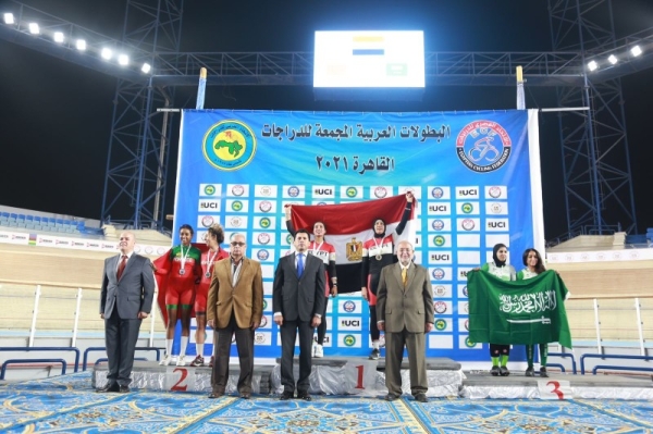 The Saudi female's cycling team won its first Arab medal, a bronze medal, in the Arab Track Cycling Championship, currently being held in Cairo, Egypt.