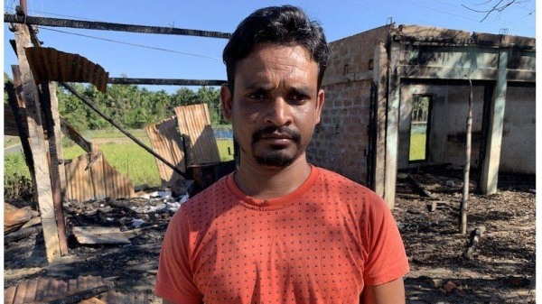 Ameeruddin's shop was destroyed during the violence.