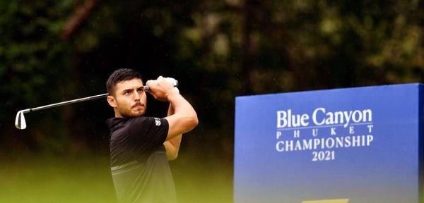 Abdulrahman Al Mansour of Saudi Arabia, amateur, hits the first ball for the restart of the Asian Tour after a 19 month COVID pandemic suspension, pictured on Nov. 25, 2021, during round one of the Asian Tour’s Blue Canyon Phuket Championship 2021 at the Blue Canyon Country Club, (Canyon Course), with a prize fund of $1 Million.  — courtesy Lakatos/Asian Tour.