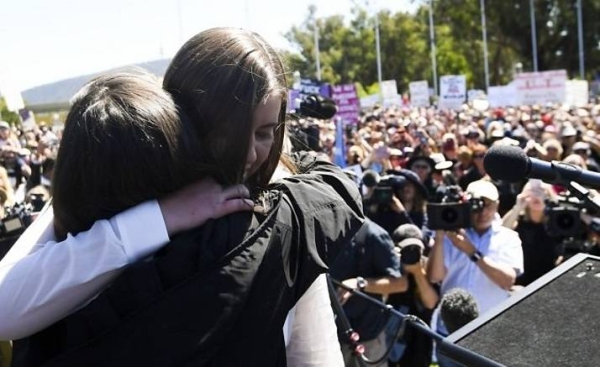 Tens of thousands of people across Australia protested against abuse and harassment.