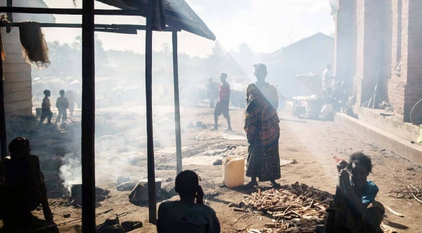 Families shelter at a church that is being used as a temporary site for internally displaced people in Ituri, Democratic of the Congo. — courtesy UNHCR/John Wessels