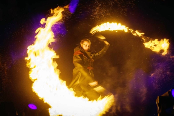 Cirque Beast performing at MDL Beast, a three-day festival in Riyadh, Saudi Arabia, bringing together the best in music, performing arts and culture.