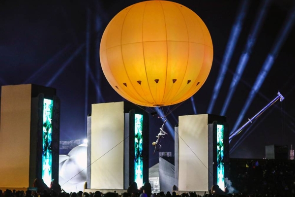 Cirque Beast performing at MDL Beast, a three-day festival in Riyadh, Saudi Arabia, bringing together the best in music, performing arts and culture.