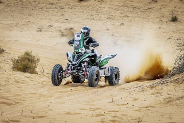 Jakub Przygonski & Timo Gottschalk racing at Hail Rally during the shakedown in Hail, Saudi Arabia on Wednesday.