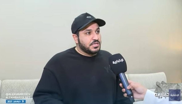 Al-Otaibi speaking to Tv channels after his arrival at Saudi Arabia.