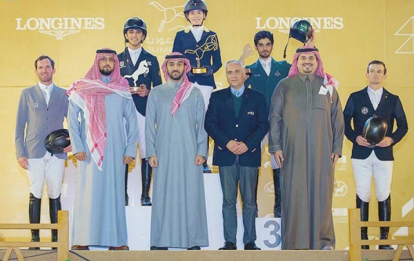 Minister of Sports and President of the Saudi Arabian Olympic Committee Prince Abdulaziz Bin Turki Al-Faisal on Saturday crowned Australian rider Edwina Alexander with the first place trophy in the Grand 