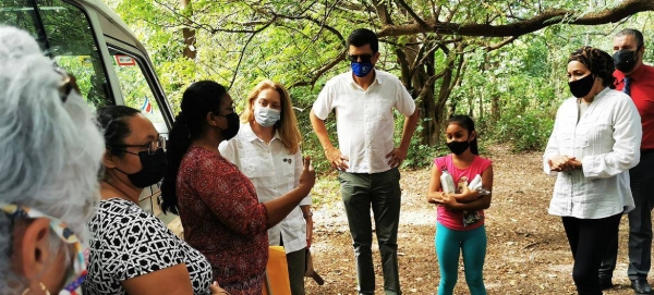 UN Deputy Secretary-General Amina Mohammed (right) visits the Cuajiniquil mangrove forest in Guanacaste, Costa, Rica, to talk with women leaders working to protect it.