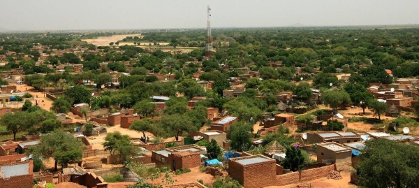 A landscape view of El Geneina town, the capital of West Darfur, Sudan.