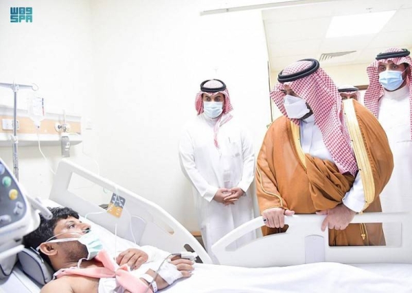 Deputy Emir of Jazan Prince Muhammad Bin Abdulaziz reassured the health of those hospitalized after sustaining injuries in the attack.