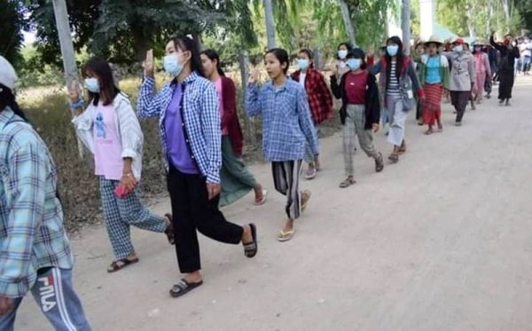 Residents in Salingyi and Yinmarpin continue to rally against the military regime in Myanmar. — courtesy Twitter