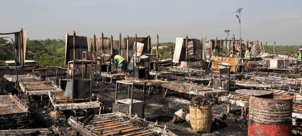 A fire hit a IOM-run health facility in Cox’s Bazar