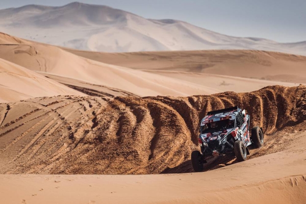 Nasser Al-Attiyah (QAT) for Toyota Gazoo Racing races during stage 3 of Rally Dakar 2022 from Al Artawiyah to Al Qaisumah,Saudi Arabia on Jan. 4, 2022 